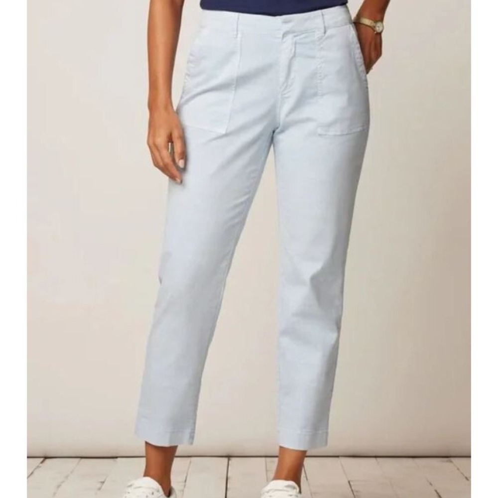 Johnnie-O Womens Surplus Cargo Pants 12 Light Blue Skyway Stretch JWPA100010